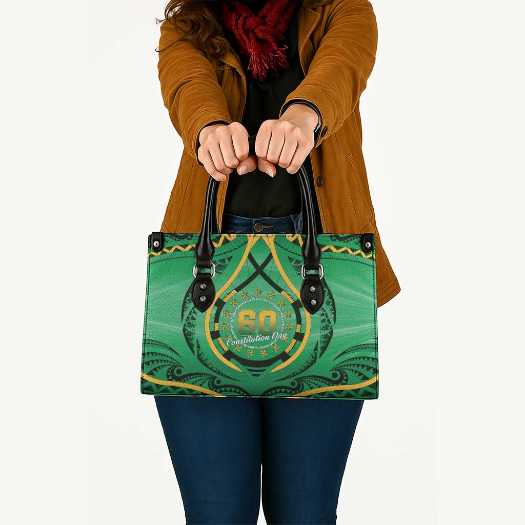 Cook Islands Constitution Day Leather Bag 60th Anniversary - Polynesian Pride