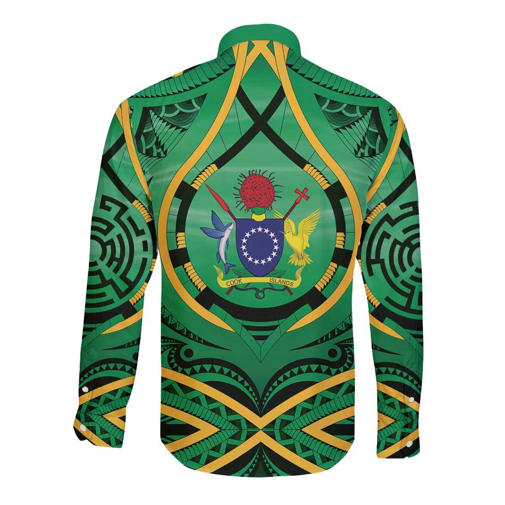 Cook Islands Constitution Day Long Sleeve Button Shirt 60th Anniversary - Polynesian Pride