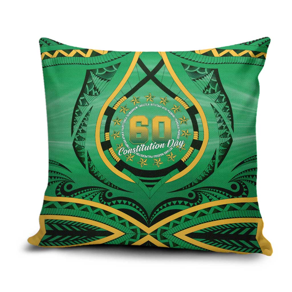 Cook Islands Constitution Day Pillow Cover 60th Anniversary LT05 Green - Polynesian Pride