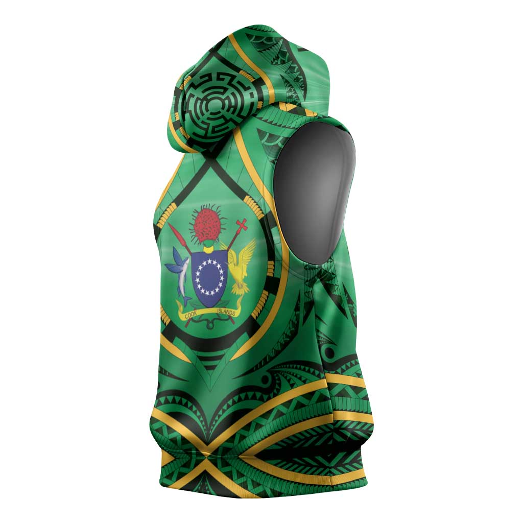 Cook Islands Constitution Day Sleeveless Hoodie 60th Anniversary - Polynesian Pride