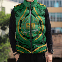 Cook Islands Constitution Day Sleeveless Puffer Jacket 60th Anniversary - Polynesian Pride