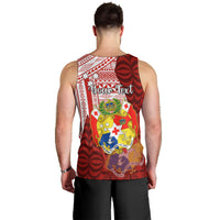 Personalized Tonga Niuas Men Tank Top White Tailed Tropicbird With Ngatu Pattern LT05 - Polynesian Pride