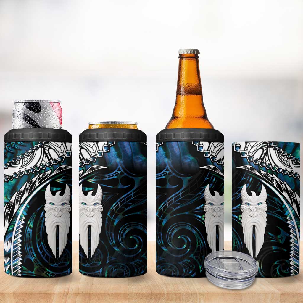 New Zealand Aotearoa 4 in 1 Can Cooler Tumbler Maori Hei Rehua Paua Shell Glitter Green LT05 - Polynesian Pride