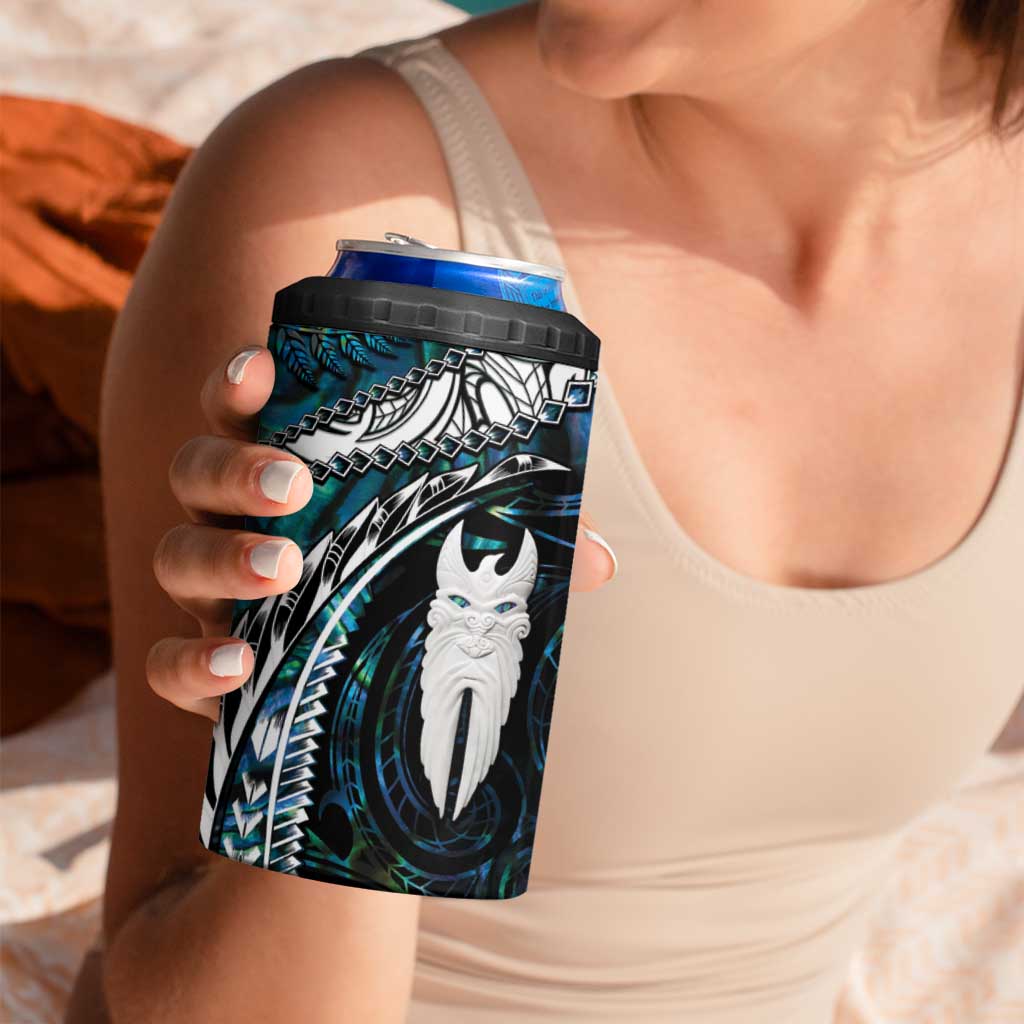 New Zealand Aotearoa 4 in 1 Can Cooler Tumbler Maori Hei Rehua Paua Shell Glitter Green LT05 - Polynesian Pride