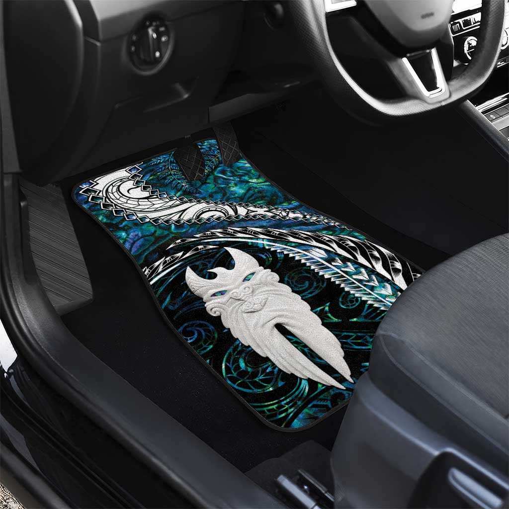 New Zealand Aotearoa Car Mats Maori Hei Rehua Paua Shell Glitter Green
