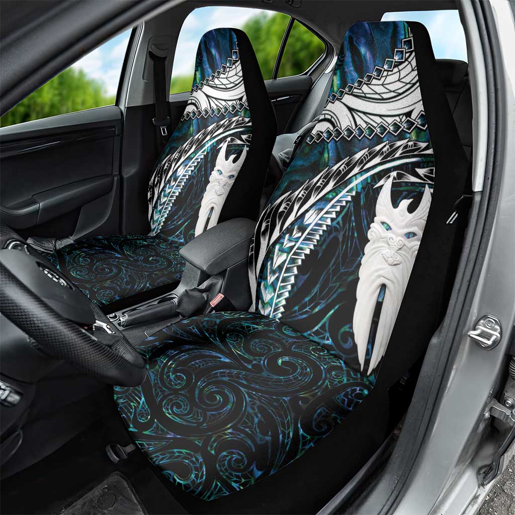 New Zealand Aotearoa Car Seat Cover Maori Hei Rehua Paua Shell Glitter Green LT05 - Polynesian Pride