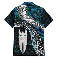 New Zealand Aotearoa Family Matching Off The Shoulder Long Sleeve Dress and Hawaiian Shirt Maori Hei Rehua Paua Shell Glitter Green LT05 - Polynesian Pride