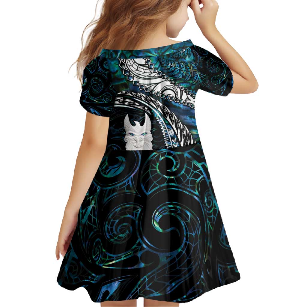 New Zealand Aotearoa Family Matching Summer Maxi Dress and Hawaiian Shirt Maori Hei Rehua Paua Shell Glitter Green LT05 - Polynesian Pride