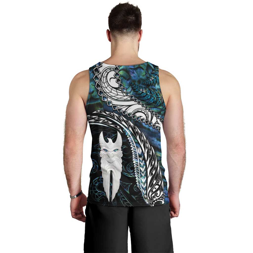 New Zealand Aotearoa Men Tank Top Maori Hei Rehua Paua Shell Glitter Green