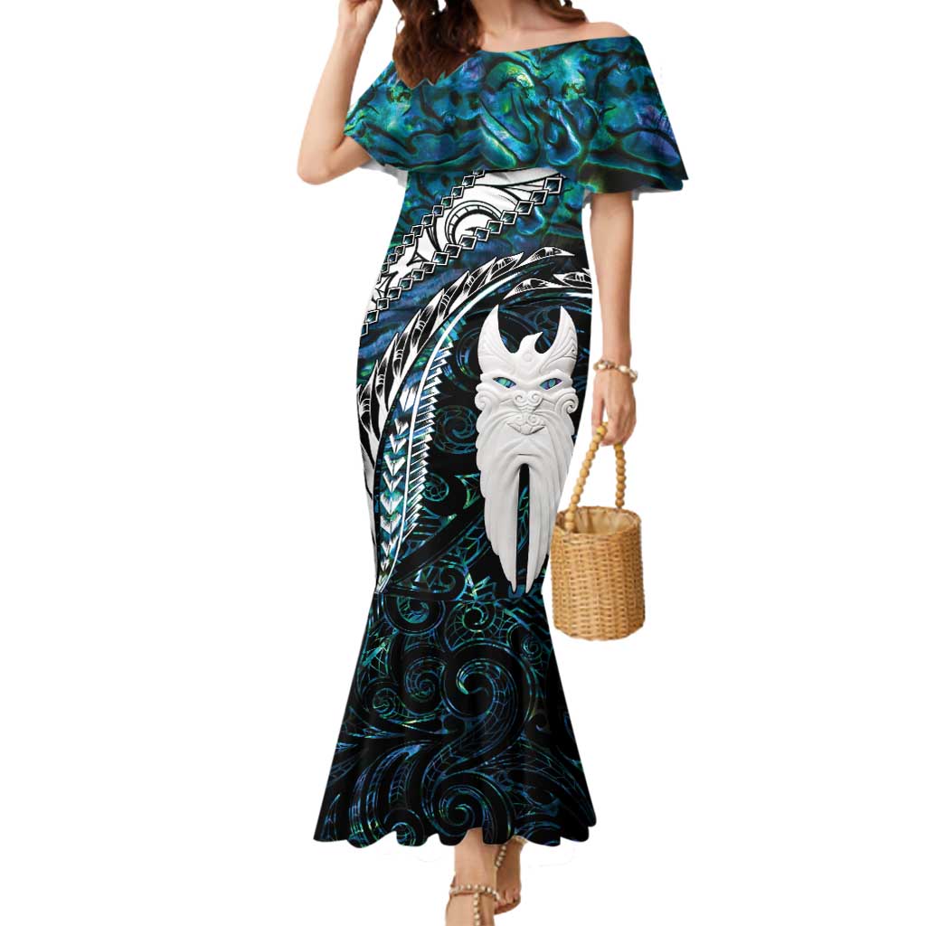 New Zealand Aotearoa Mermaid Dress Maori Hei Rehua Paua Shell Glitter Green LT05 Women Green - Polynesian Pride