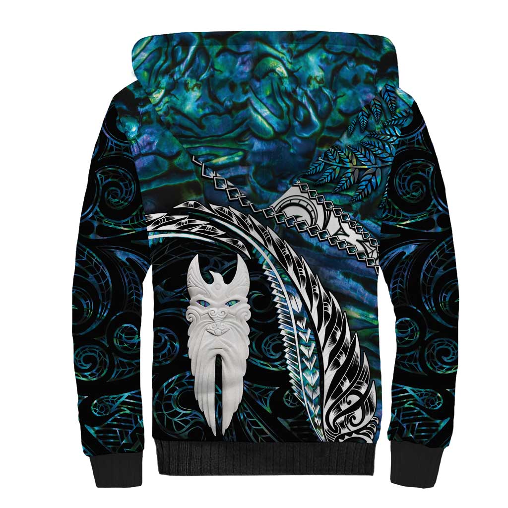 New Zealand Aotearoa Sherpa Hoodie Maori Hei Rehua Paua Shell Glitter Green LT05 - Polynesian Pride