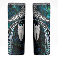 New Zealand Aotearoa Skinny Tumbler Maori Hei Rehua Paua Shell Glitter Green LT05 Green - Polynesian Pride
