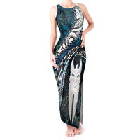 New Zealand Aotearoa Tank Maxi Dress Maori Hei Rehua Paua Shell Glitter Green LT05 Women Green - Polynesian Pride