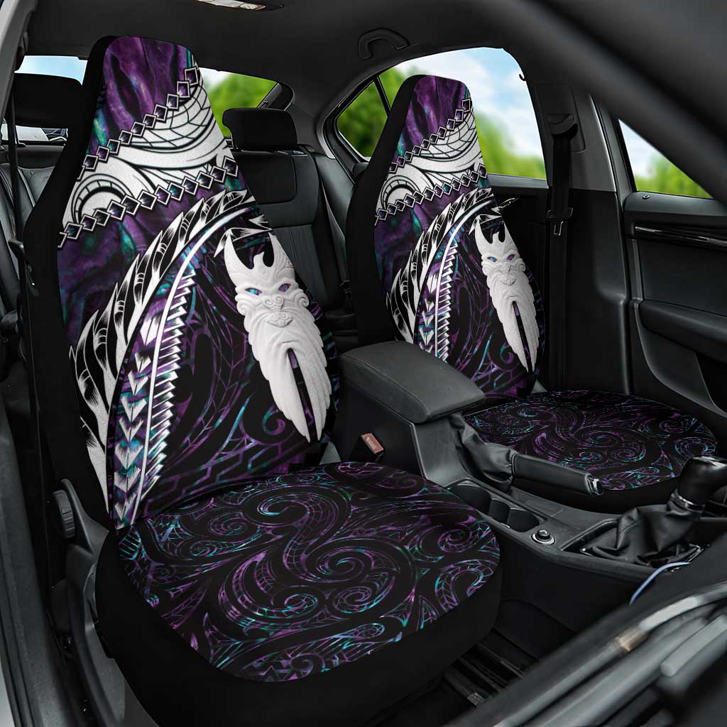 New Zealand Aotearoa Car Seat Cover Maori Hei Rehua Paua Shell Glitter Purple LT05 One Size Purple - Polynesian Pride