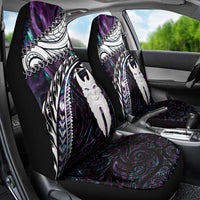 New Zealand Aotearoa Car Seat Cover Maori Hei Rehua Paua Shell Glitter Purple LT05 - Polynesian Pride