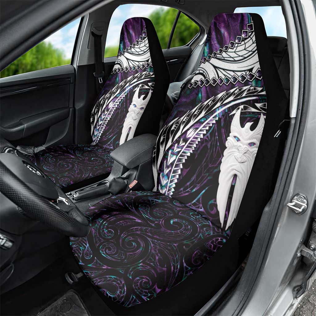 New Zealand Aotearoa Car Seat Cover Maori Hei Rehua Paua Shell Glitter Purple LT05 - Polynesian Pride