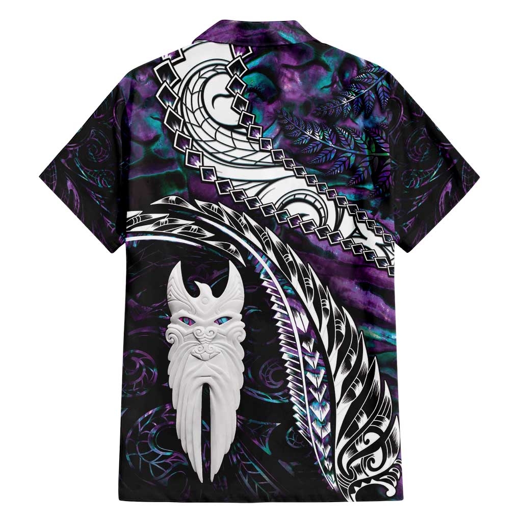 New Zealand Aotearoa Family Matching Tank Maxi Dress and Hawaiian Shirt Maori Hei Rehua Paua Shell Glitter Purple LT05 - Polynesian Pride