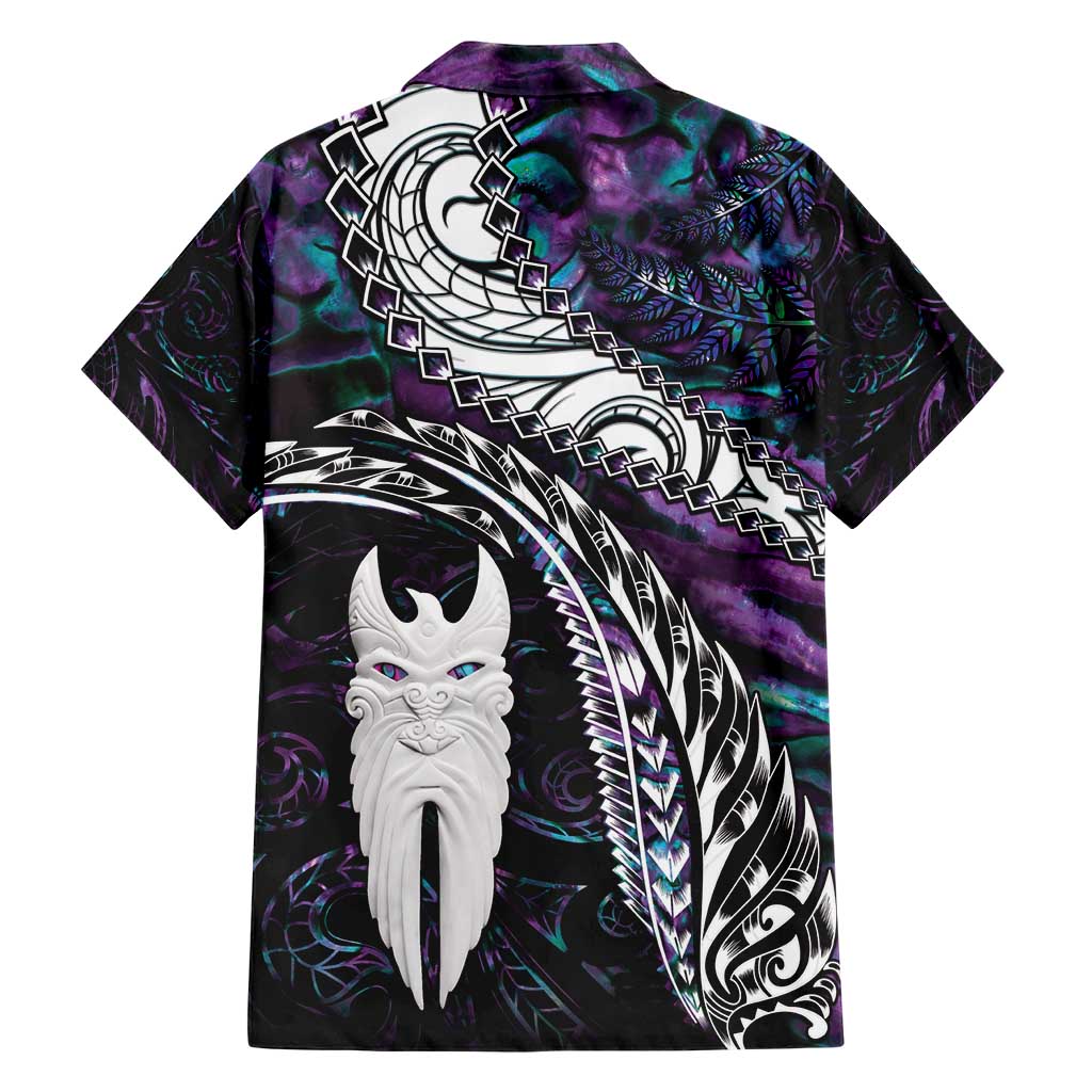 New Zealand Aotearoa Hawaiian Shirt Maori Hei Rehua Paua Shell Glitter Purple LT05 - Polynesian Pride