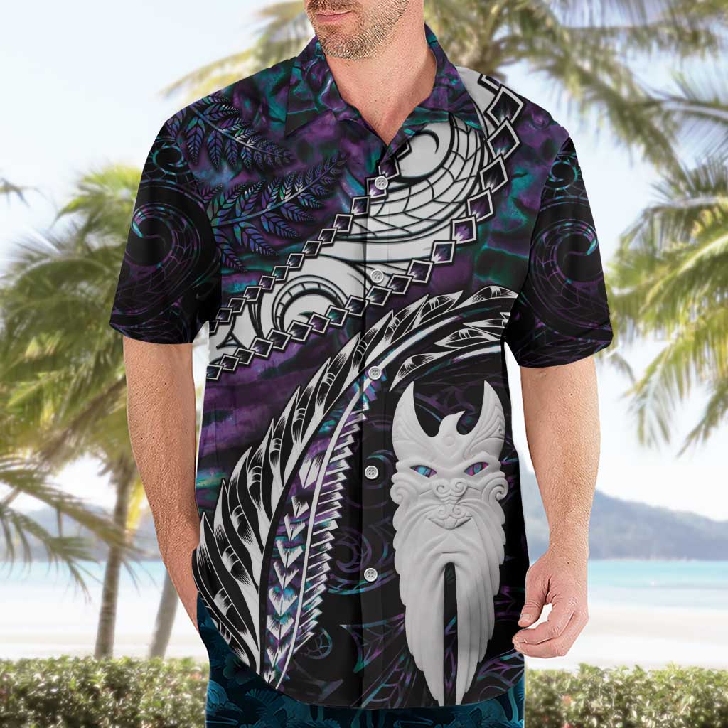 New Zealand Aotearoa Hawaiian Shirt Maori Hei Rehua Paua Shell Glitter Purple LT05 - Polynesian Pride