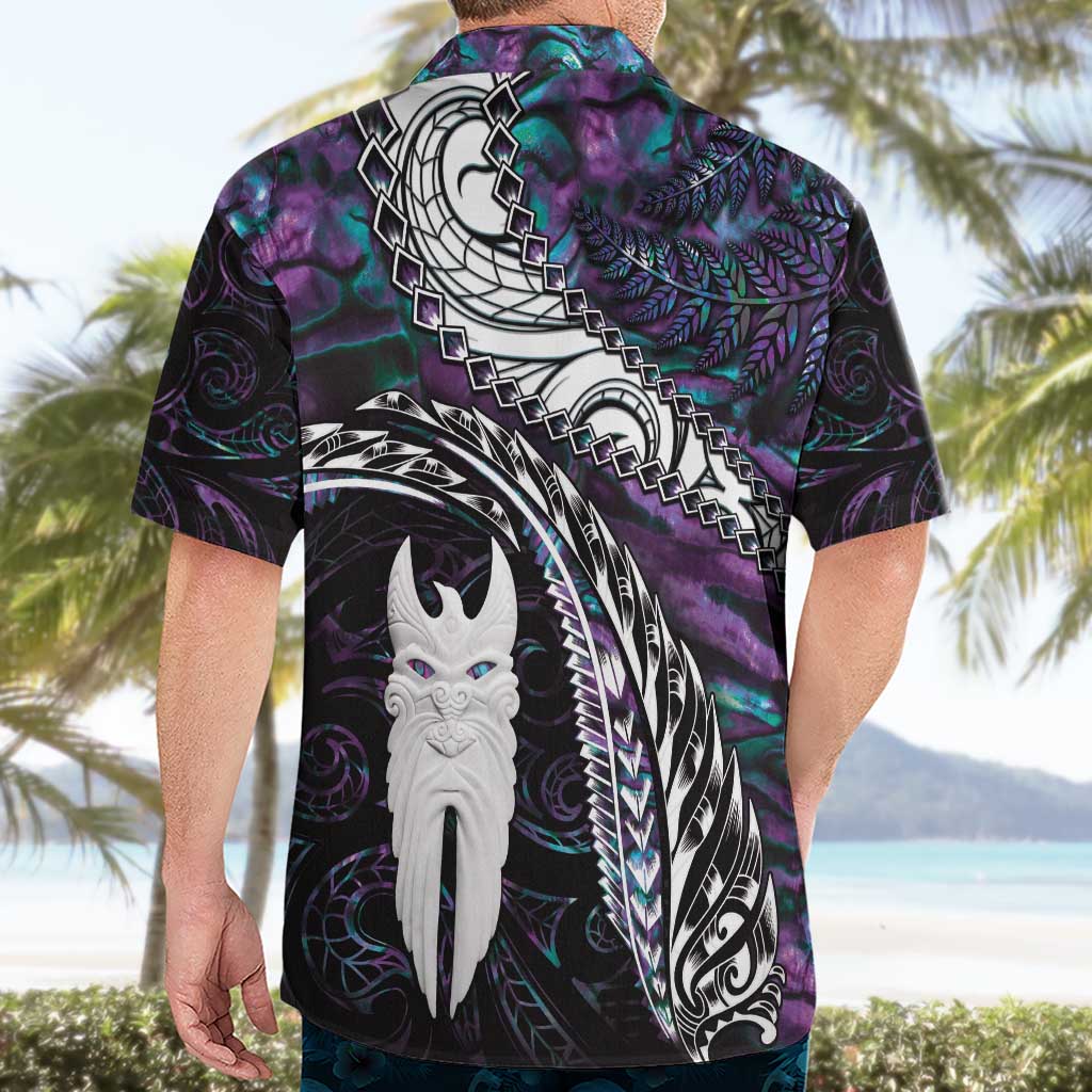 New Zealand Aotearoa Hawaiian Shirt Maori Hei Rehua Paua Shell Glitter Purple LT05 - Polynesian Pride