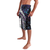 New Zealand Aotearoa Lavalava Maori Hei Rehua Paua Shell Glitter Purple