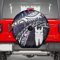 New Zealand Aotearoa Spare Tire Cover Maori Hei Rehua Paua Shell Glitter Purple LT05 - Polynesian Pride