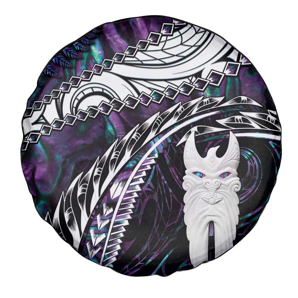 New Zealand Aotearoa Spare Tire Cover Maori Hei Rehua Paua Shell Glitter Purple LT05 - Polynesian Pride