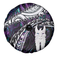 New Zealand Aotearoa Spare Tire Cover Maori Hei Rehua Paua Shell Glitter Purple LT05 - Polynesian Pride