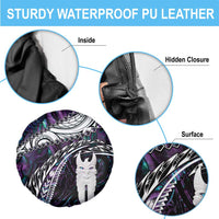 New Zealand Aotearoa Spare Tire Cover Maori Hei Rehua Paua Shell Glitter Purple LT05 - Polynesian Pride