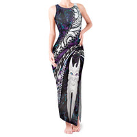 New Zealand Aotearoa Tank Maxi Dress Maori Hei Rehua Paua Shell Glitter Purple LT05 Women Purple - Polynesian Pride