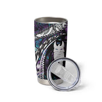 New Zealand Aotearoa Tumbler Cup Maori Hei Rehua Paua Shell Glitter Purple LT05 - Polynesian Pride