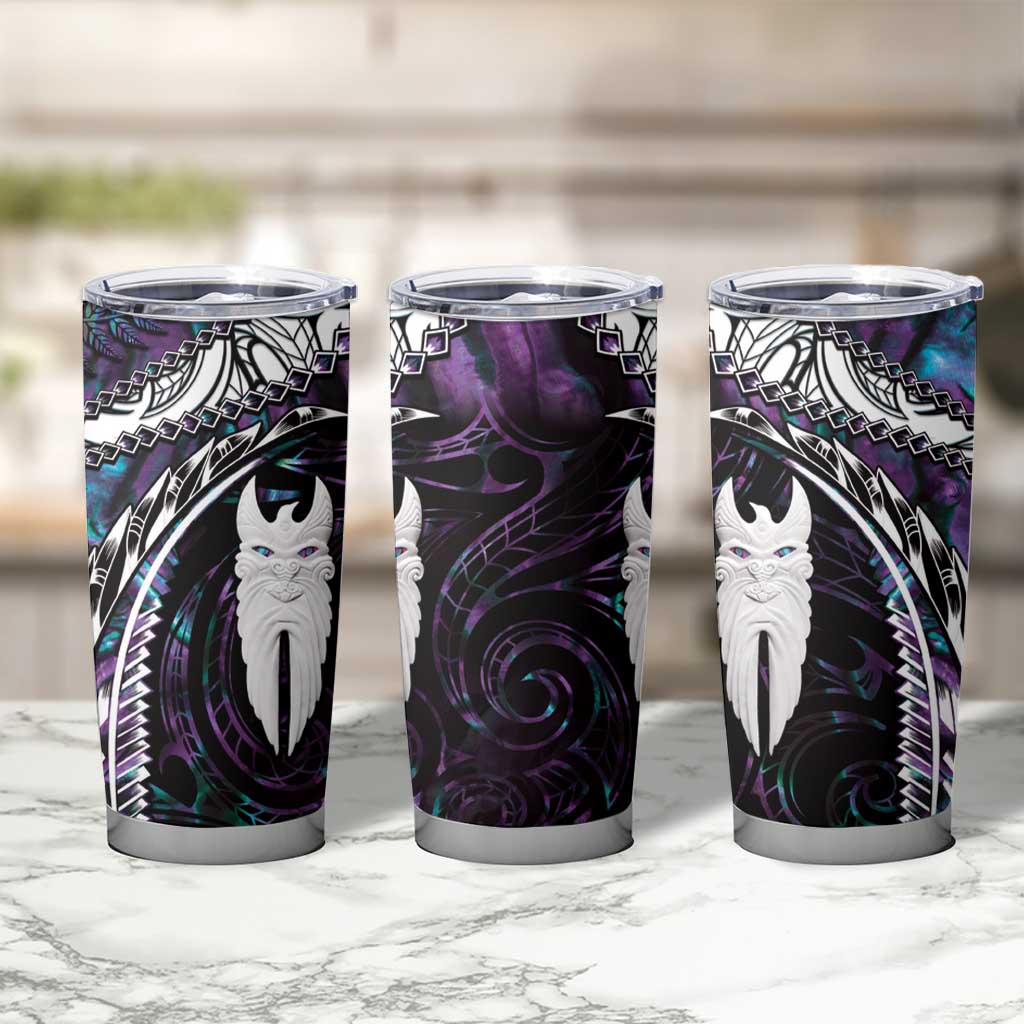 New Zealand Aotearoa Tumbler Cup Maori Hei Rehua Paua Shell Glitter Purple LT05 - Polynesian Pride