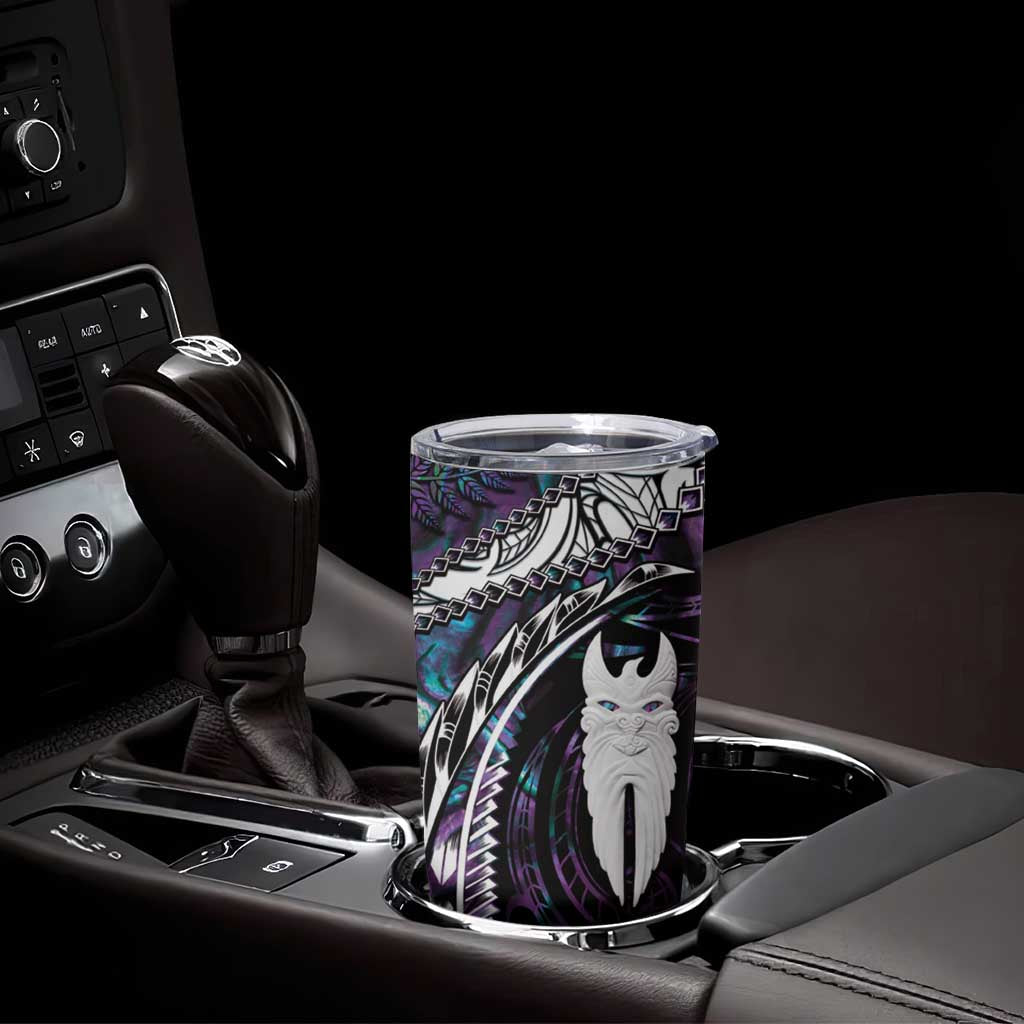New Zealand Aotearoa Tumbler Cup Maori Hei Rehua Paua Shell Glitter Purple LT05 - Polynesian Pride