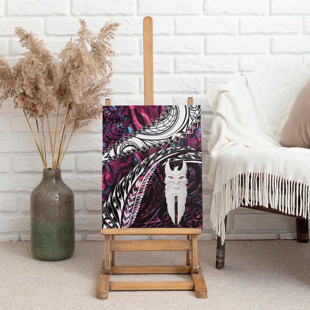 New Zealand Aotearoa Canvas Wall Art Maori Hei Rehua Paua Shell Glitter Pink