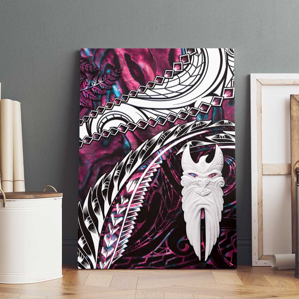 New Zealand Aotearoa Canvas Wall Art Maori Hei Rehua Paua Shell Glitter Pink