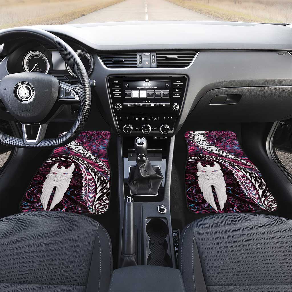 New Zealand Aotearoa Car Mats Maori Hei Rehua Paua Shell Glitter Pink