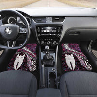 New Zealand Aotearoa Car Mats Maori Hei Rehua Paua Shell Glitter Pink