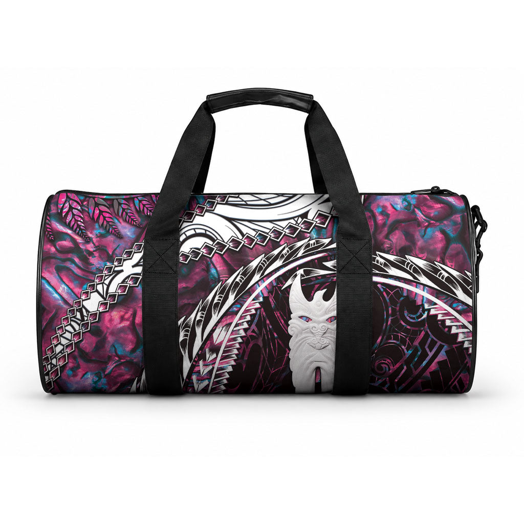 New Zealand Aotearoa Duffle Bag Maori Hei Rehua Paua Shell Glitter Pink LT05 One size Pink - Polynesian Pride