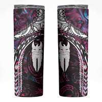New Zealand Aotearoa Skinny Tumbler Maori Hei Rehua Paua Shell Glitter Pink LT05 Pink - Polynesian Pride