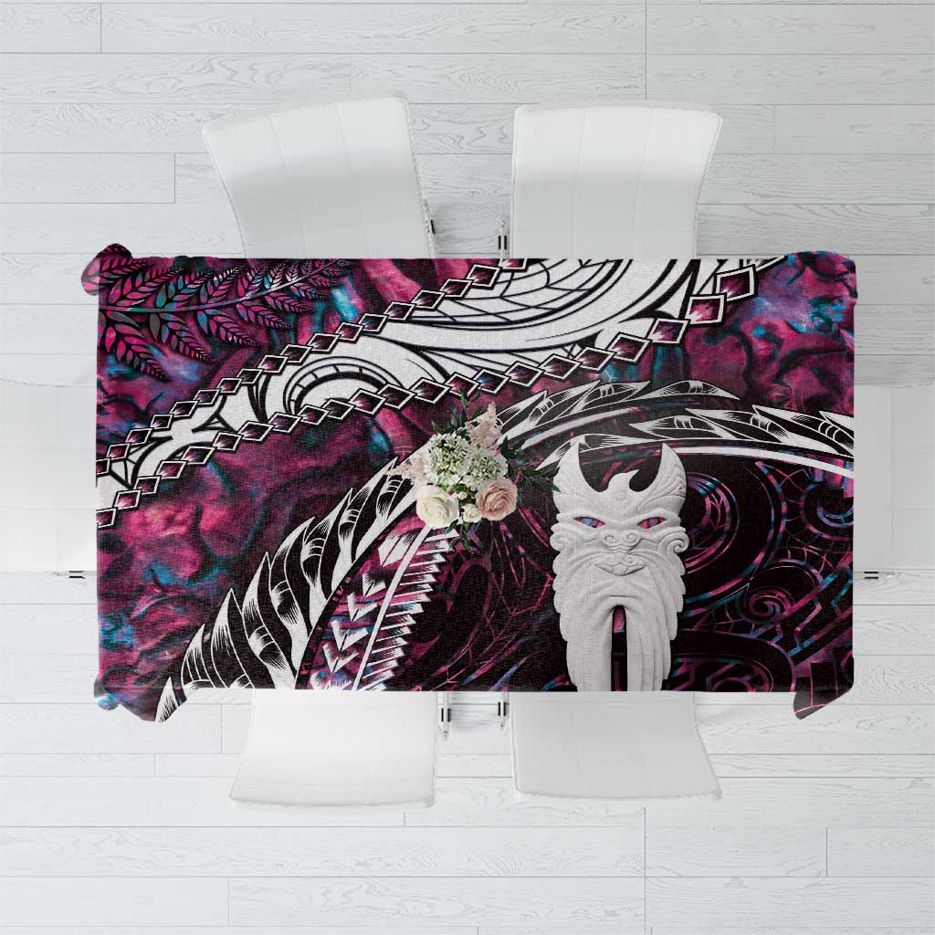 New Zealand Aotearoa Tablecloth Maori Hei Rehua Paua Shell Glitter Pink LT05 Pink - Polynesian Pride