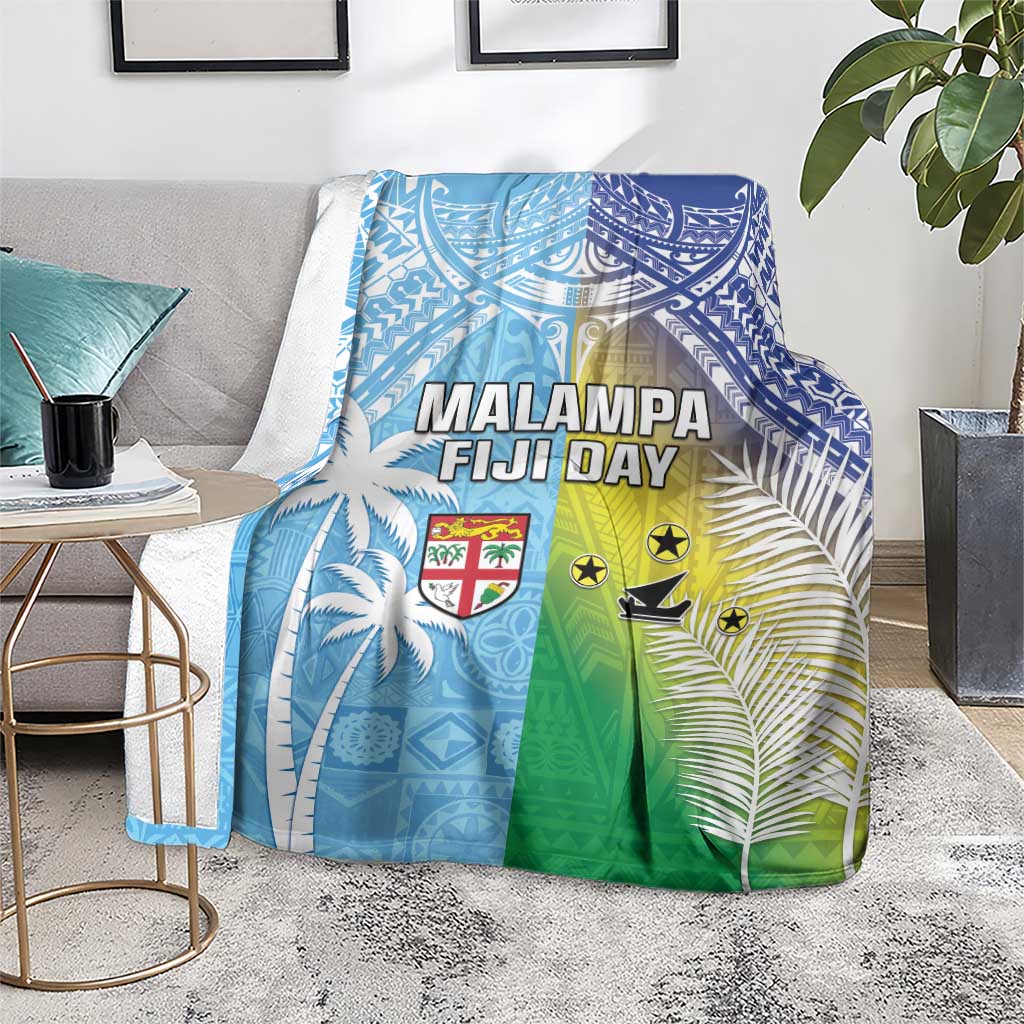 Happy Malampa Fiji Day Blanket Half Mix Style