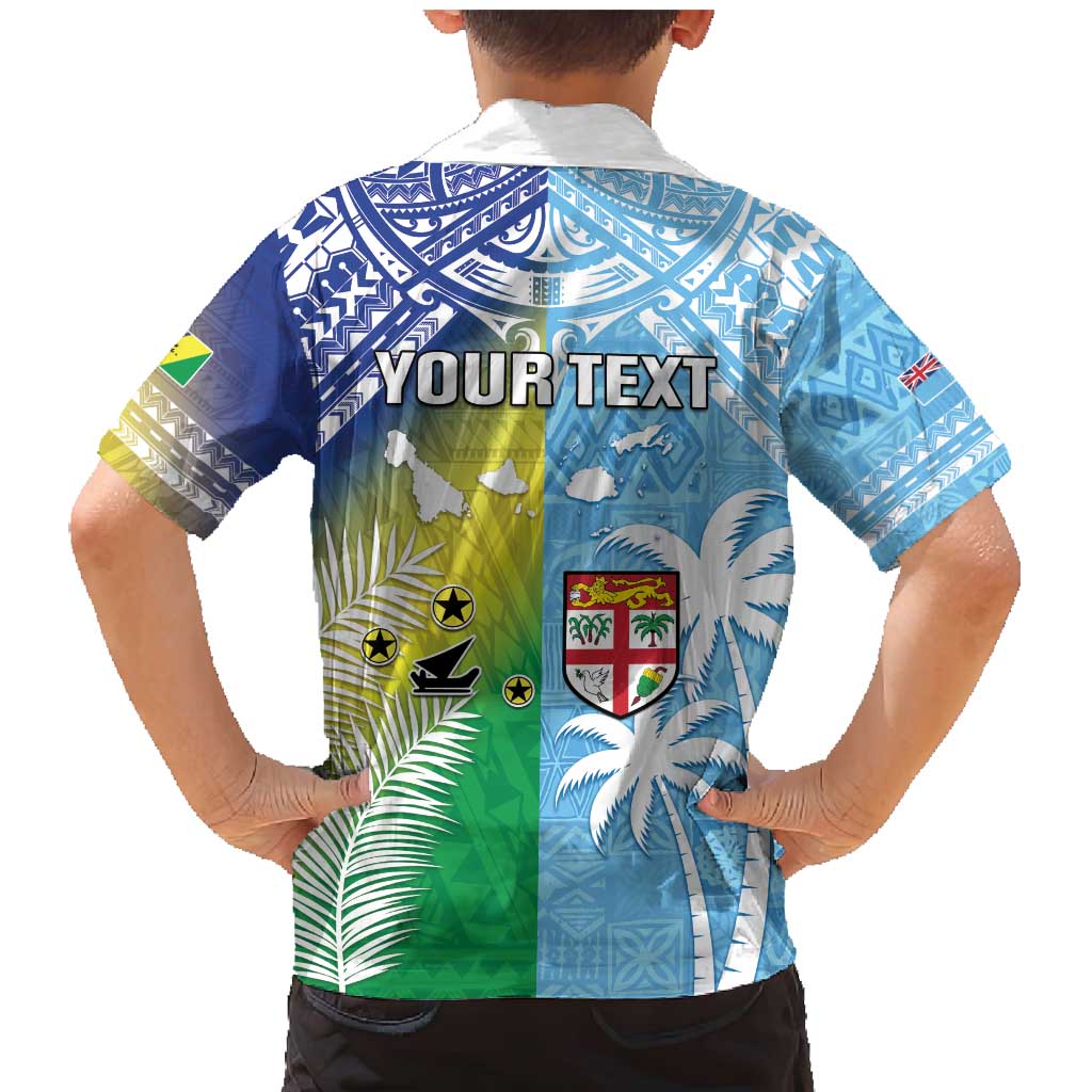 Personalised Happy Malampa Fiji Day Family Matching Mermaid Dress and Hawaiian Shirt Half Mix Style LT05 - Polynesian Pride