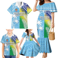Personalised Happy Malampa Fiji Day Family Matching Mermaid Dress and Hawaiian Shirt Half Mix Style LT05 - Polynesian Pride