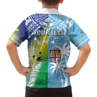 Personalised Happy Malampa Fiji Day Family Matching Summer Maxi Dress and Hawaiian Shirt Half Mix Style LT05 - Polynesian Pride