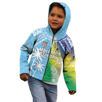 Personalised Happy Malampa Fiji Day Kid Hoodie Half Mix Style LT05 - Polynesian Pride