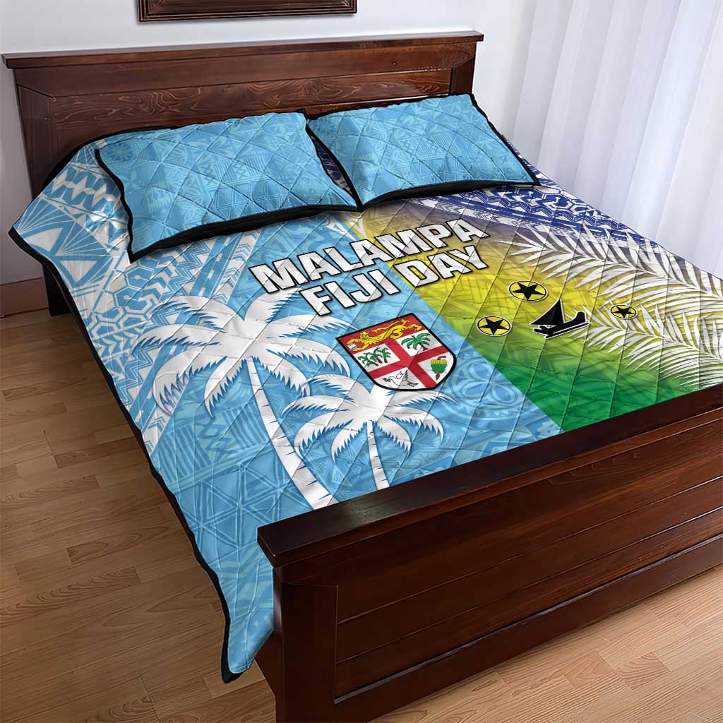 Happy Malampa Fiji Day Quilt Bed Set Half Mix Style