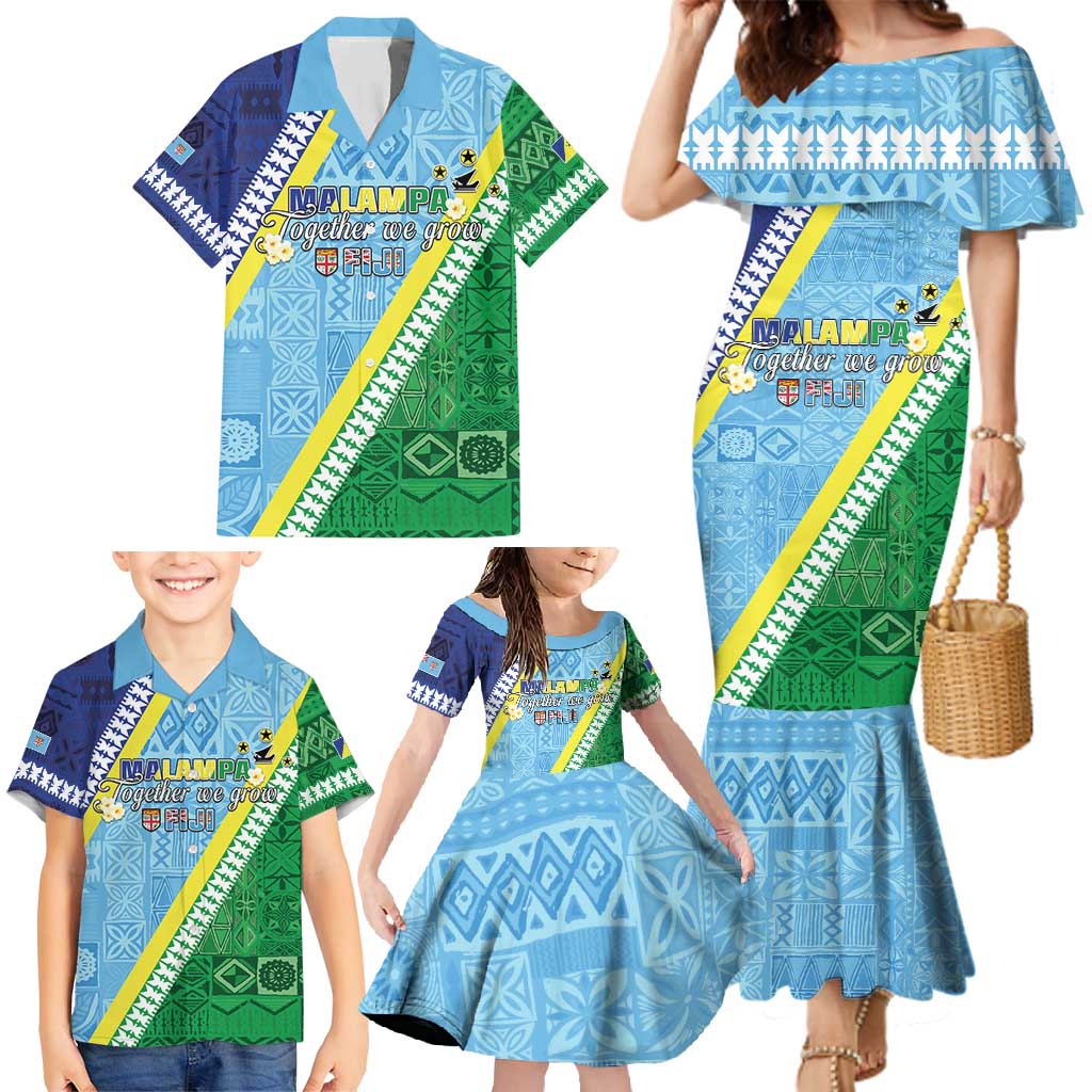 Love Malampa Fiji Day Family Matching Mermaid Dress and Hawaiian Shirt Together We Grow LT05 - Polynesian Pride