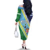 Love Malampa Fiji Day Family Matching Off The Shoulder Long Sleeve Dress and Hawaiian Shirt Together We Grow LT05 - Polynesian Pride