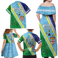 Love Malampa Fiji Day Family Matching Off Shoulder Maxi Dress and Hawaiian Shirt Together We Grow LT05 - Polynesian Pride