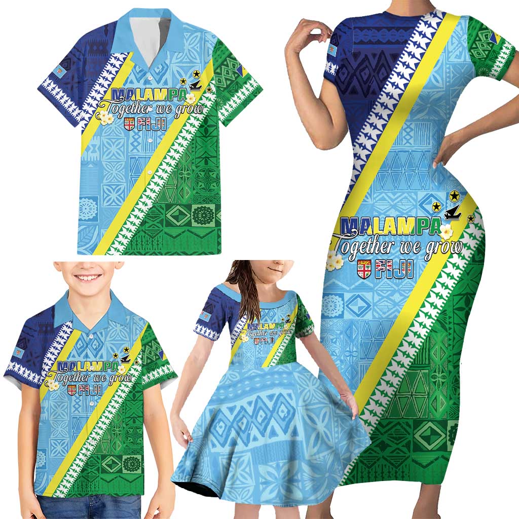 Love Malampa Fiji Day Family Matching Short Sleeve Bodycon Dress and Hawaiian Shirt Together We Grow LT05 - Polynesian Pride
